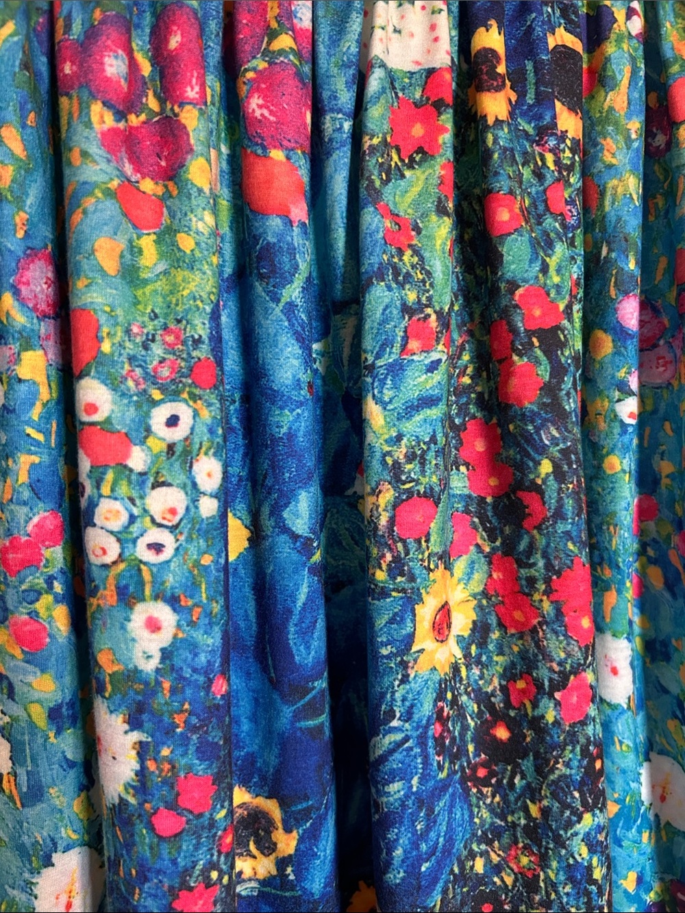 Blue Floral Sunflower Smocked Strapless Sundress Women's Size Medium - Picture 3 of 5